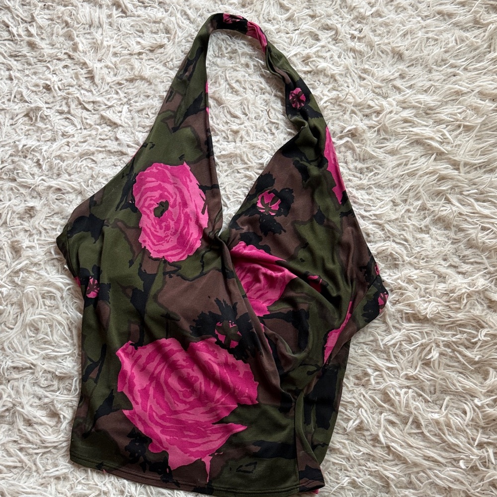 Trina Turk Pink Floral Crop Top